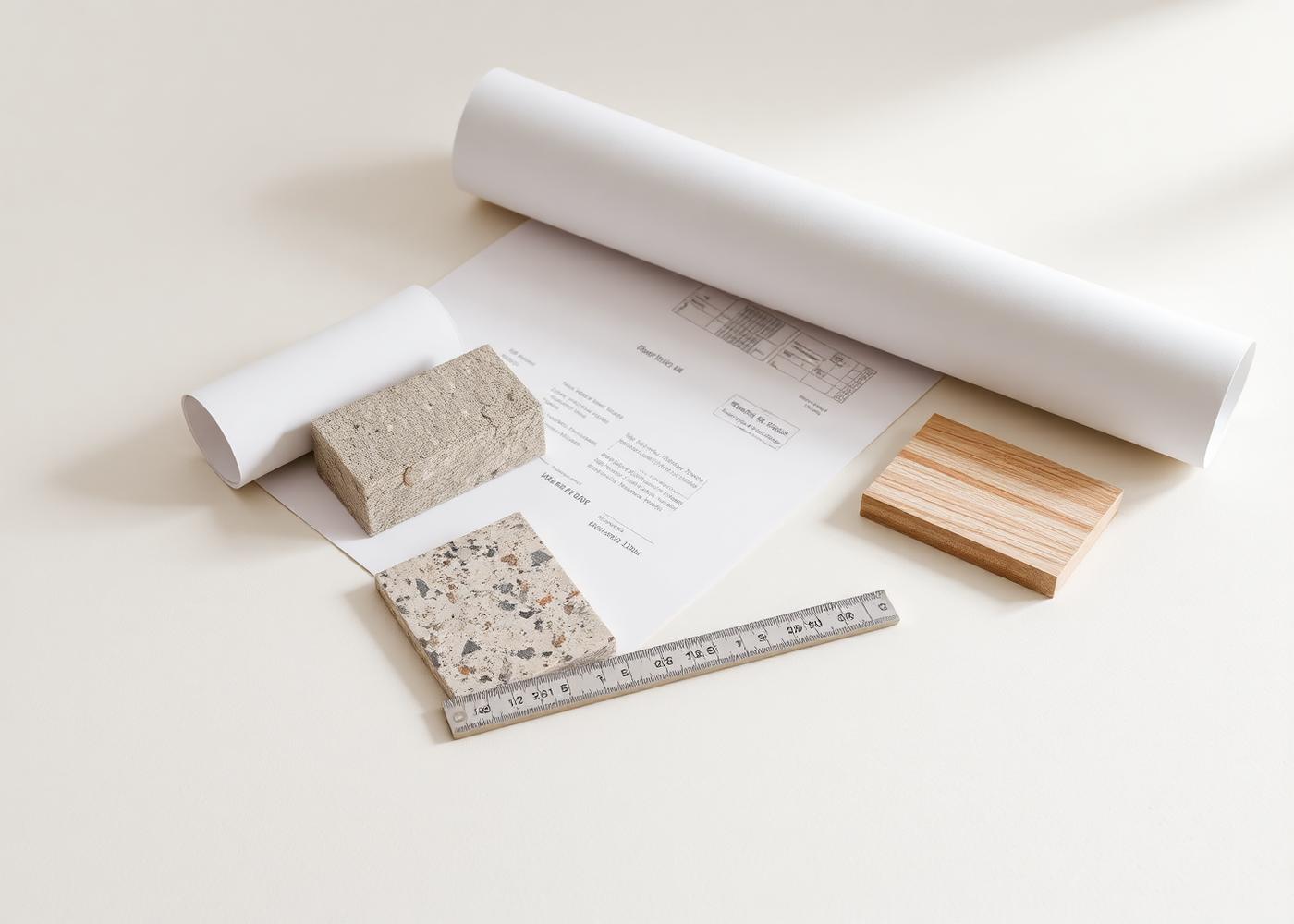 Bill of quantities, drawings and material samples prepared before construction