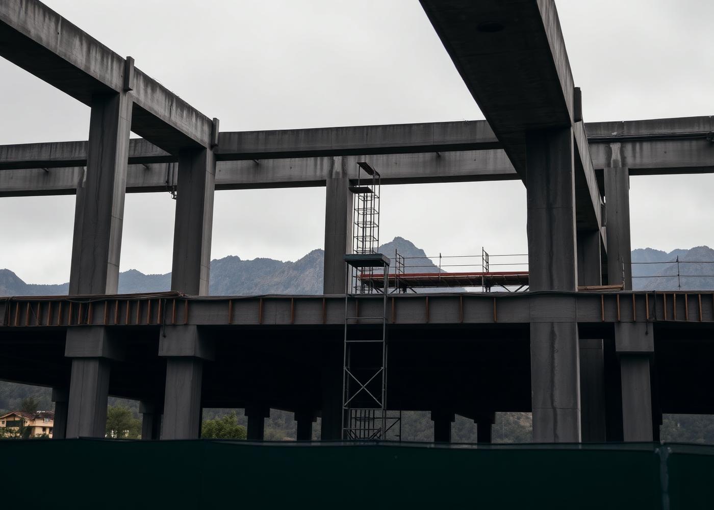 RCC framed structure under construction on a Muse Design & Construction site in Kashmir